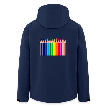 stylo apprentissage crayon professeur enseignant l'école p - Veste softshell homme en polyester recyclé Stanley/Stella - marine - Dos - AI Model Male 185 light (185cm)