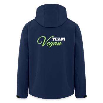 Team Vegan - Recycelte Männer Softshell-Jacke von Stanley/Stella - Navy - Hinten - AI Model Male 185 light (185cm)