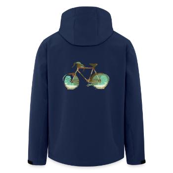 montagne vélo vélo VTT cycliste vélo - Veste softshell homme en polyester recyclé Stanley/Stella - marine - Dos - AI Model Male 185 light (185cm)