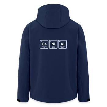 cadeau chemise chimie drôle - BRILLANT - Veste softshell homme en polyester recyclé Stanley/Stella - marine - Dos - AI Model Male 185 light (185cm)