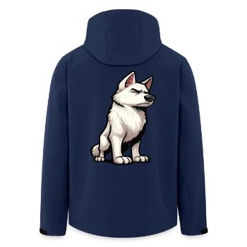 White Shepherd Shepherd Shepherd Dogs - Men’s Recycled Softshell Jacket by Stanley/Stella - navy - Back - AI Model Male 185 light (185cm)