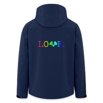 Badminton Love quode colors T-Shirt - Recycelte Männer Softshell-Jacke von Stanley/Stella - Navy - Hinten - AI Model Male 185 light (185cm)