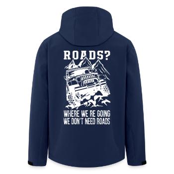 We Don't Need Roads Jeep - Men’s Recycled Softshell Jacket by Stanley/Stella - navy - Back - AI Model Male 185 light (185cm)