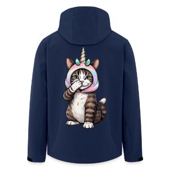 Chat licorne - Veste softshell homme en polyester recyclé Stanley/Stella - marine - Dos - AI Model Male 185 light (185cm)