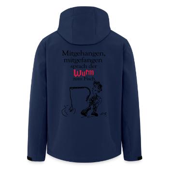 Mitgehangen, mitgefangen - Recycelte Männer Softshell-Jacke von Stanley/Stella - Navy - Hinten - AI Model Male 185 light (185cm)