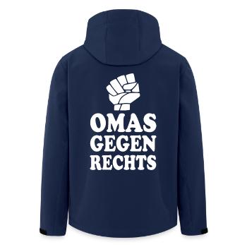 Omas gegen rechts - Recycelte Männer Softshell-Jacke von Stanley/Stella - Navy - Hinten - AI Model Male 185 light (185cm)