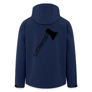 axe - Men’s Recycled Softshell Jacket by Stanley/Stella - navy - Back - AI Model Male 185 light (185cm)