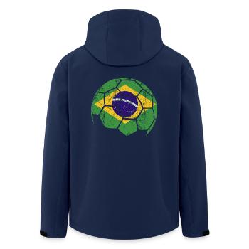 Brazil Soccer Ball Fußball - Recycelte Männer Softshell-Jacke von Stanley/Stella - Navy - Hinten - AI Model Male 185 light (185cm)