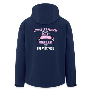 Preparatrice cadeau humour - Veste softshell homme en polyester recyclé Stanley/Stella - marine - Dos - AI Model Male 185 light (185cm)