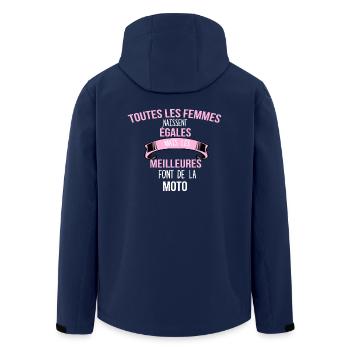 Moto cadeau humour - Veste softshell homme en polyester recyclé Stanley/Stella - marine - Dos - AI Model Male 185 light (185cm)