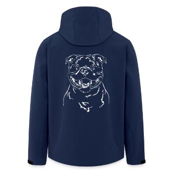 STAFFORDSHIRE BULLTERRIER Portrait de chien Wilsigns - Veste softshell homme en polyester recyclé Stanley/Stella - marine - Dos - AI Model Male 185 light (185cm)