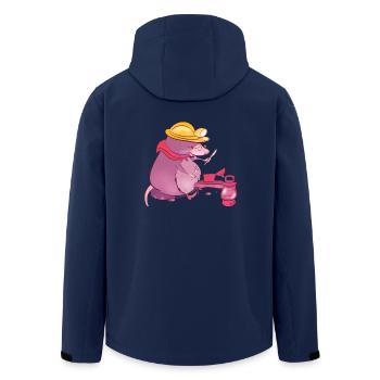Maulwurf - Recycelte Männer Softshell-Jacke von Stanley/Stella - Navy - Hinten - AI Model Male 185 light (185cm)
