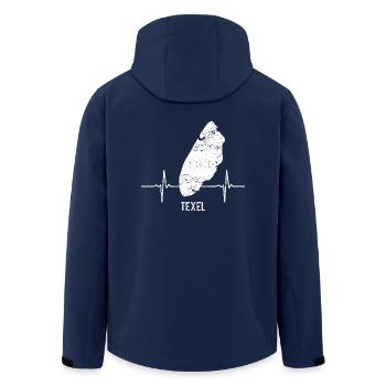 Geschenk, Heartbeat, Insel, Herzschlag, Texel - Recycelte Männer Softshell-Jacke von Stanley/Stella - Navy - Hinten - AI Model Male 185 light (185cm)