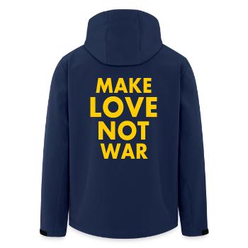 Make love not war - Men’s Recycled Softshell Jacket by Stanley/Stella - navy - Back - AI Model Male 185 light (185cm)