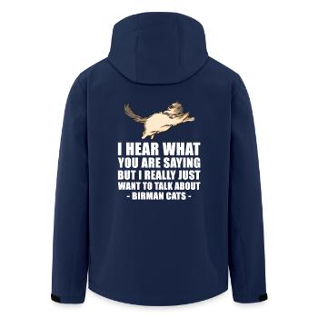 Holy Burmese Cat Cute Gift - Men’s Recycled Softshell Jacket by Stanley/Stella - navy - Back - AI Model Male 185 light (185cm)