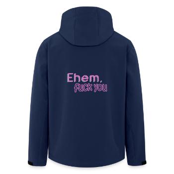 Husband Fuck you provocation humor joke gift - Men’s Recycled Softshell Jacket by Stanley/Stella - navy - Back - AI Model Male 185 light (185cm)