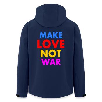 Make love not war - Men’s Recycled Softshell Jacket by Stanley/Stella - navy - Back - AI Model Male 185 light (185cm)
