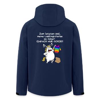 Carnival Birthday Unicorn Funny Gift Comic - Men’s Recycled Softshell Jacket by Stanley/Stella - navy - Back - AI Model Male 185 light (185cm)
