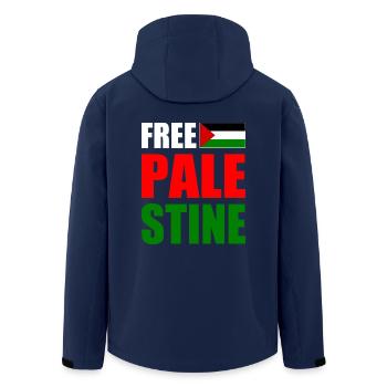 Free palestine - Men’s Recycled Softshell Jacket by Stanley/Stella - navy - Back - AI Model Male 185 light (185cm)