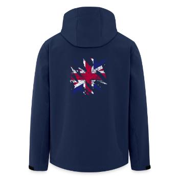 Great Britain flag gift British flag - Men’s Recycled Softshell Jacket by Stanley/Stella - navy - Back - AI Model Male 185 light (185cm)