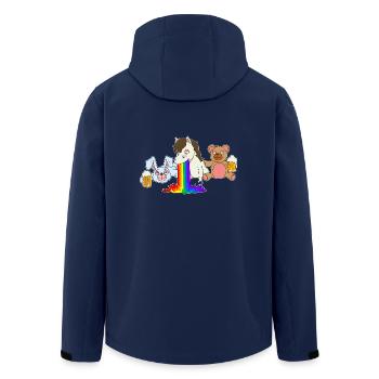 Rainbow horse bear bunny bachelor party beer - Men’s Recycled Softshell Jacket by Stanley/Stella - navy - Back - AI Model Male 185 light (185cm)