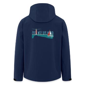 Frei wie der wind - Segelyacht mit Leuchtturm - Recycelte Männer Softshell-Jacke von Stanley/Stella - Navy - Hinten - AI Model Male 185 light (185cm)