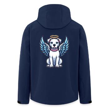 Cute Pitbull Angel Cartoon Dog with Wings - Men’s Recycled Softshell Jacket by Stanley/Stella - navy - Back - AI Model Male 185 light (185cm)