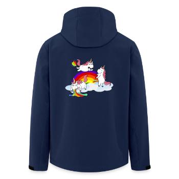 Einhorn Pinkeln Furzen Kotzen - Recycelte Männer Softshell-Jacke von Stanley/Stella - Navy - Hinten - AI Model Male 185 light (185cm)