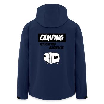 Camping Is Real The very best - Men’s Recycled Softshell Jacket by Stanley/Stella - navy - Back - AI Model Male 185 light (185cm)