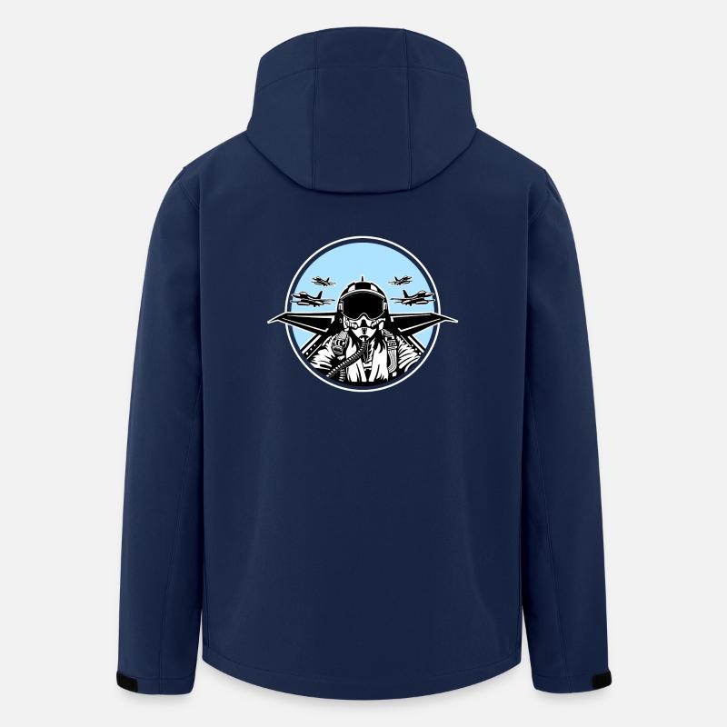 Jet Pilot / Kampfpilot 01_schwarz weiß - Recycelte Männer Softshell-Jacke von Stanley/Stella - Navy