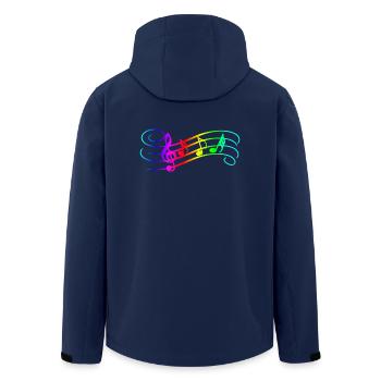 Music Notes - Men’s Recycled Softshell Jacket by Stanley/Stella - navy - Back - AI Model Male 185 light (185cm)