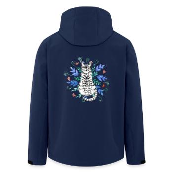 cat in ornament - Men’s Recycled Softshell Jacket by Stanley/Stella - navy - Back - AI Model Male 185 light (185cm)