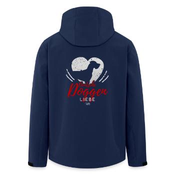 Deutsche Doggen Liebe mit Herz - Recycelte Männer Softshell-Jacke von Stanley/Stella - Navy - Hinten - AI Model Male 185 light (185cm)