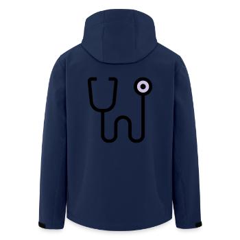 Stethoscop examination by the doctor physician - Men’s Recycled Softshell Jacket by Stanley/Stella - navy - Back - AI Model Male 185 light (185cm)