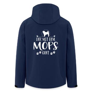 DER MIT MOPS GEHT Hunde Spruch Wilsigns - Recycelte Männer Softshell-Jacke von Stanley/Stella - Navy - Hinten - AI Model Male 185 light (185cm)