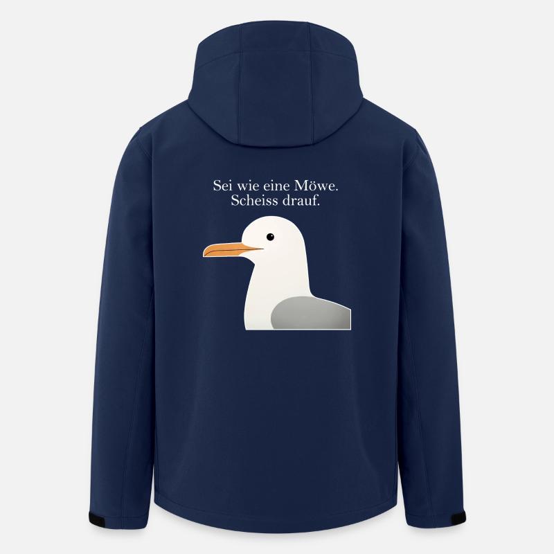 Möwe Spruch Lustig Sei wie eine Möwe Humor - Recycelte Männer Softshell-Jacke von Stanley/Stella - Navy