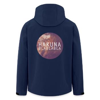 Hakuna Blablabla Scene - Men’s Recycled Softshell Jacket by Stanley/Stella - navy - Back - AI Model Male 185 light (185cm)