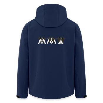 Dog filter-covered-open-in front of the mouth - Men’s Recycled Softshell Jacket by Stanley/Stella - navy - Back - AI Model Male 185 light (185cm)