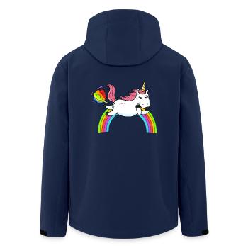 Pétard Licorne Rainbow1 - Veste softshell homme en polyester recyclé Stanley/Stella - marine - Dos - AI Model Male 185 light (185cm)