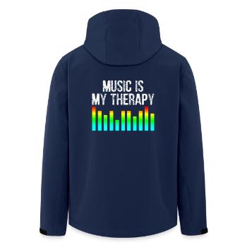 Music Is My Therapy - Recycelte Männer Softshell-Jacke von Stanley/Stella - Navy - Hinten - AI Model Male 185 light (185cm)