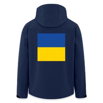 Ukraine-Flagge, Ukraine stolz, ukrainisches Geschenk - Recycelte Männer Softshell-Jacke von Stanley/Stella - Navy - Hinten - AI Model Male 185 light (185cm)