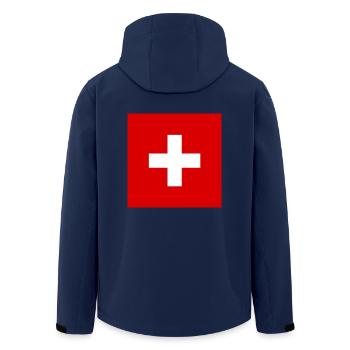 Schweiz Flagge - Swiss Pride Geschenk - Recycelte Männer Softshell-Jacke von Stanley/Stella - Navy - Hinten - AI Model Male 185 light (185cm)
