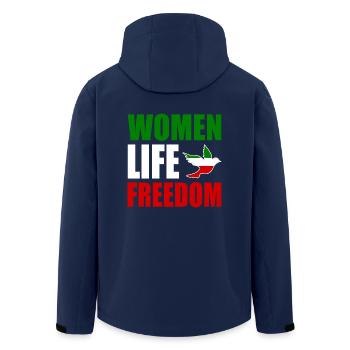Women life freedom - Men’s Recycled Softshell Jacket by Stanley/Stella - navy - Back - AI Model Male 185 light (185cm)