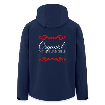 ORGEL ORGANIST MIT LEIB UND SEELE HERREN GESCHENK - Recycelte Männer Softshell-Jacke von Stanley/Stella - Navy - Hinten - AI Model Male 185 light (185cm)