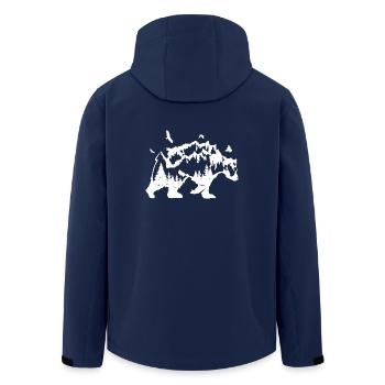 Bär - Berge - Vögle Kunst Natur Geschenk Hipster - Recycelte Männer Softshell-Jacke von Stanley/Stella - Navy - Hinten - AI Model Male 185 light (185cm)