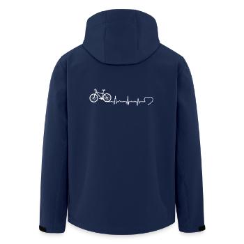 Herzschlag Herzfrequenz Herzlinie Fahrrad Rennrad - Recycelte Männer Softshell-Jacke von Stanley/Stella - Navy - Hinten - AI Model Male 185 light (185cm)