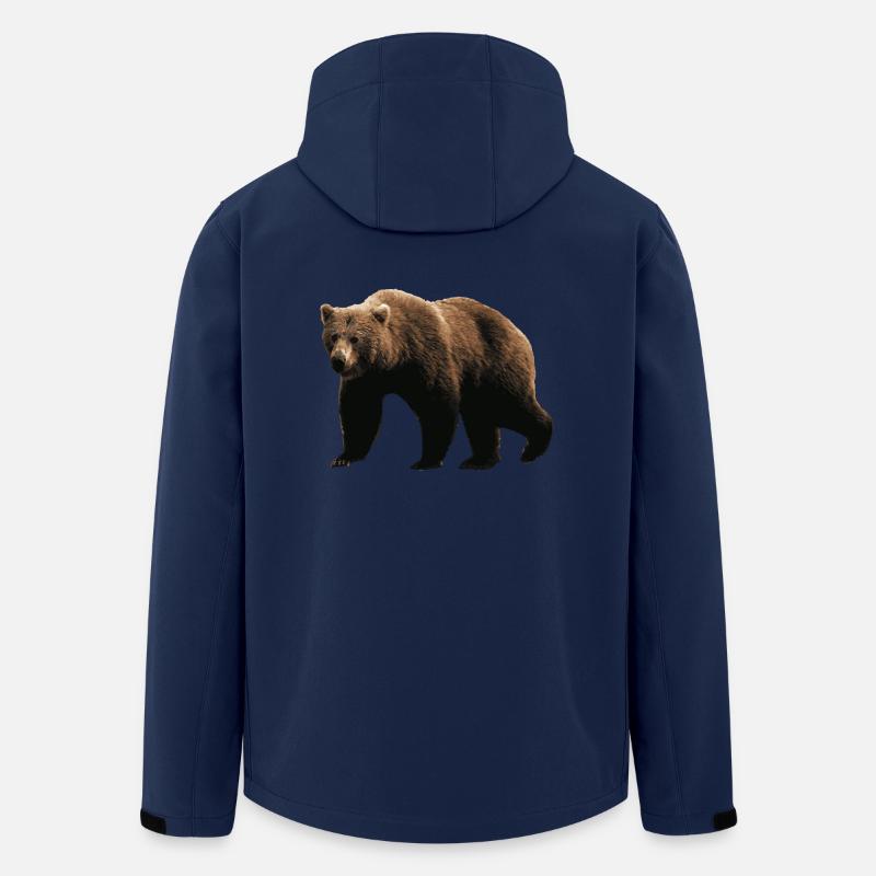 Brauner Bär - Recycelte Männer Softshell-Jacke von Stanley/Stella - Navy