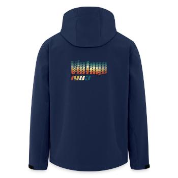 35th birthday t shirt vintage 1983 gift - Men’s Recycled Softshell Jacket by Stanley/Stella - navy - Back - AI Model Male 185 light (185cm)