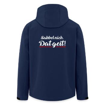 Sabbel nich. Dat geit! | plattdeutsch norddeutsch - Recycelte Männer Softshell-Jacke von Stanley/Stella - Navy - Hinten - AI Model Male 185 light (185cm)
