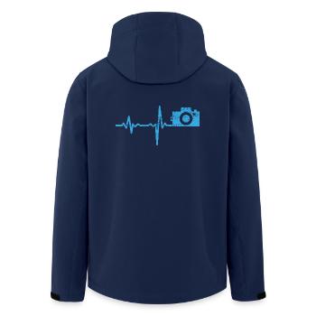 Gift heartbeat photographer camera - Men’s Recycled Softshell Jacket by Stanley/Stella - navy - Back - AI Model Male 185 light (185cm)